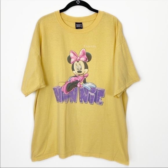 Golden Yellow Retro Minnie Mouse Graphic FL Tee Tshirt Casual Retro XXL - Picture 1 of 7